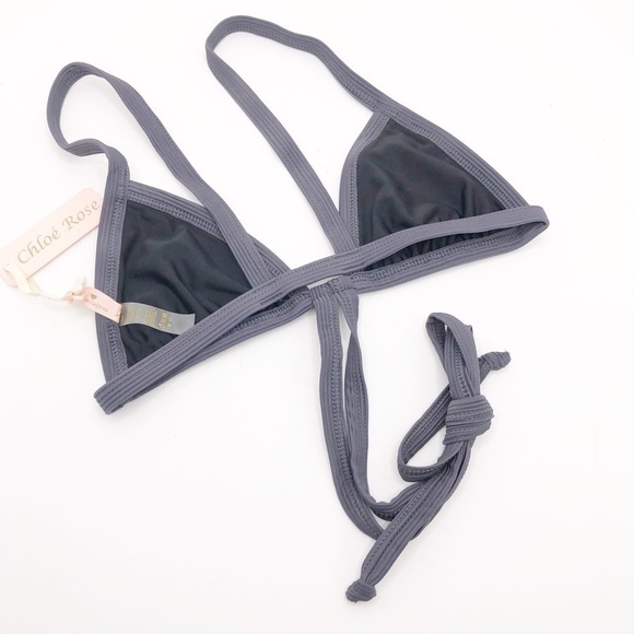 𝅺Chloe Rose Gray ribbed bikini top - Picture 2 of 13